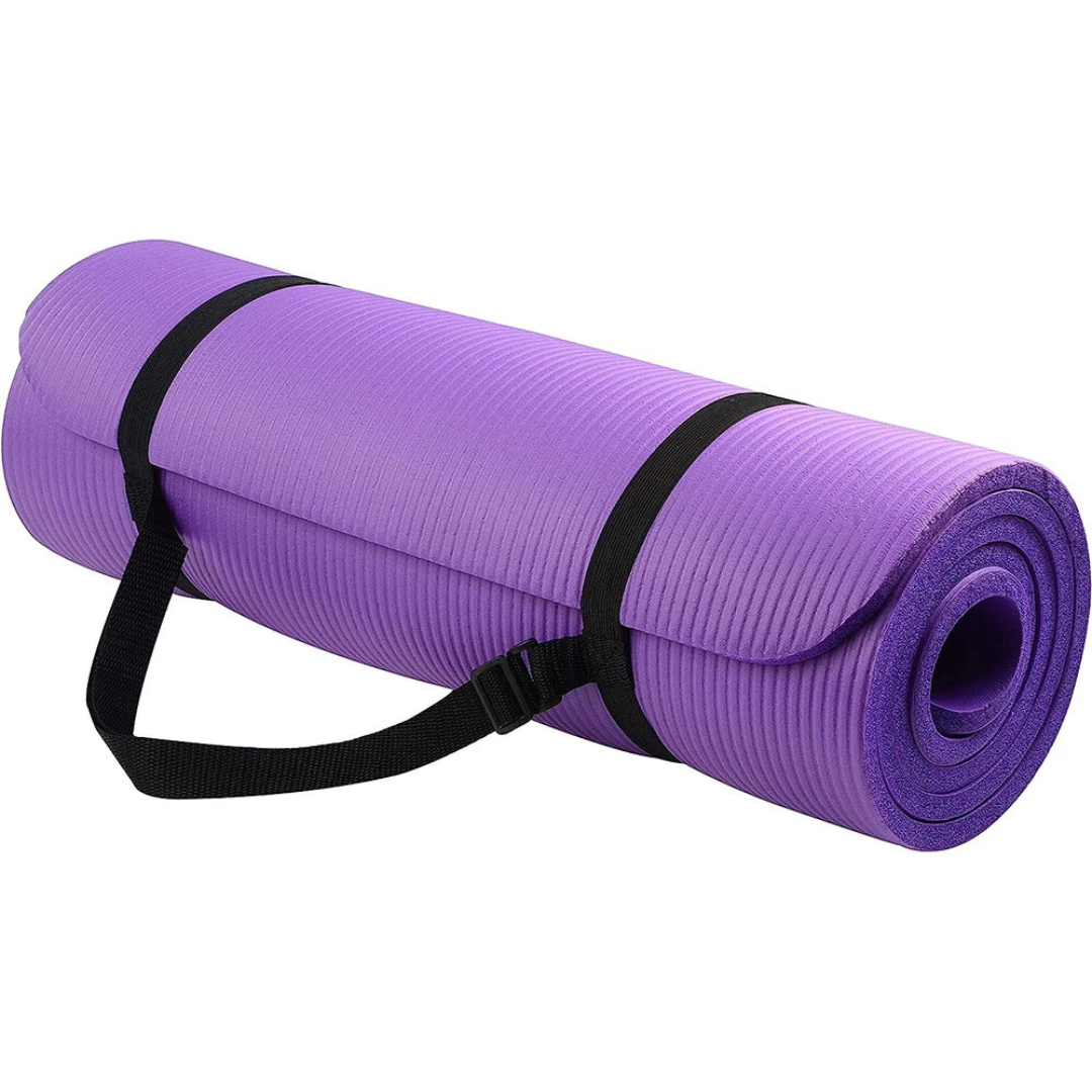 Sollievo Thick Non-Slip Yoga Mat with Strap