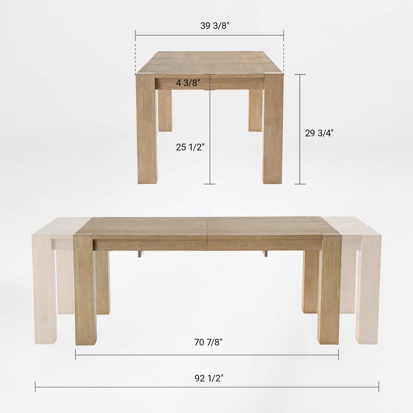 Sollievo Edora Oak Extendable Dining Table (70.9-92.5)