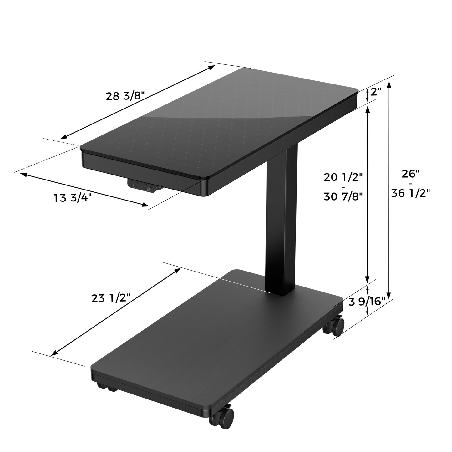 Sollievo Height-Adjustable Illuminated Panel CPU Cart