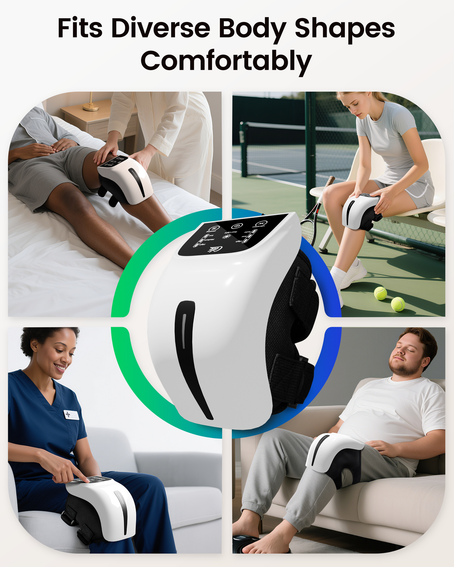 Sollievo Cordless Knee Wrap with Heat, Vibration & LED Light