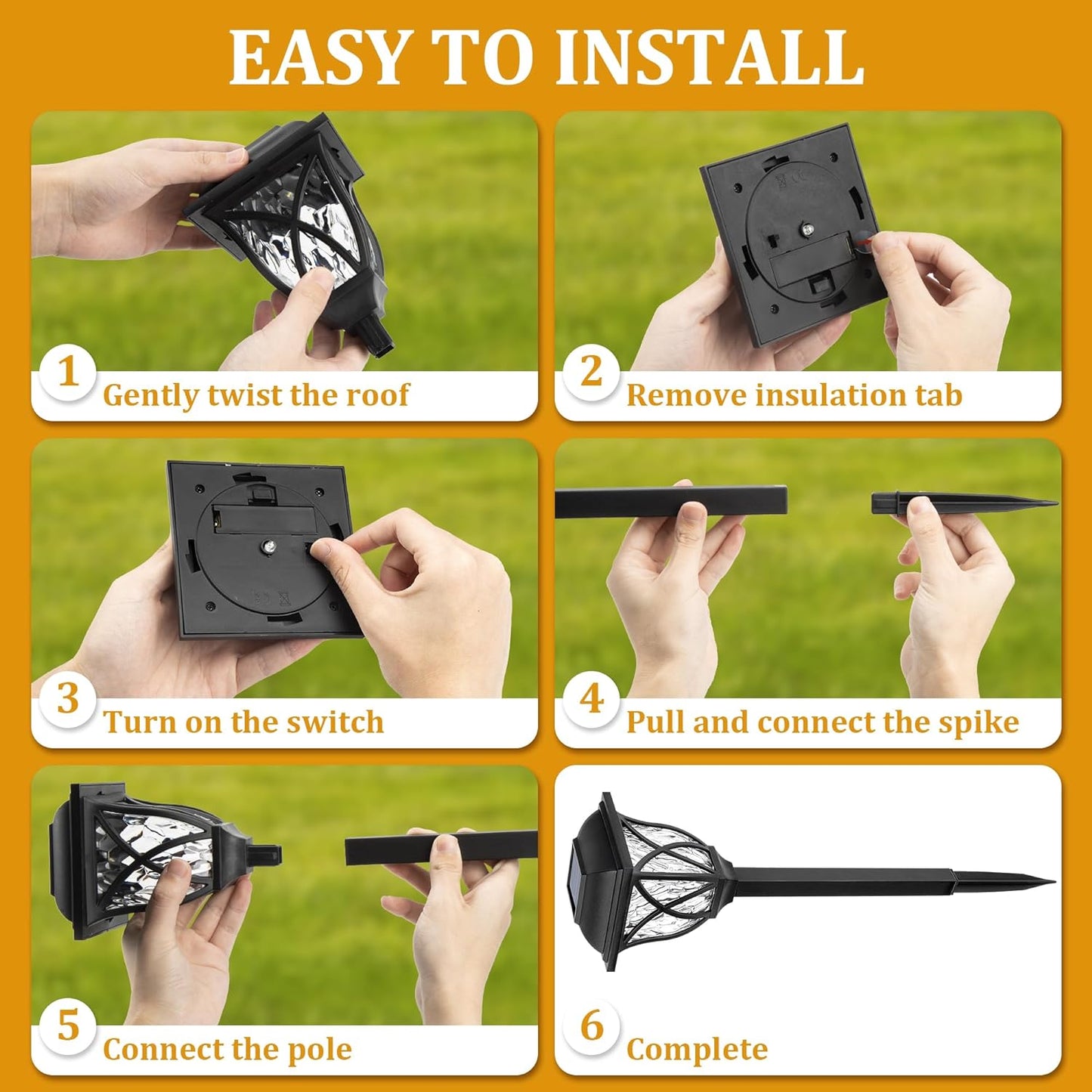 Sollievo 6-Pack LED Solar Pathway Lights