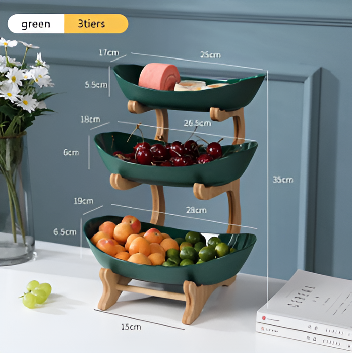 Sollievo Multi-Tiered Wooden Fruit Bowl