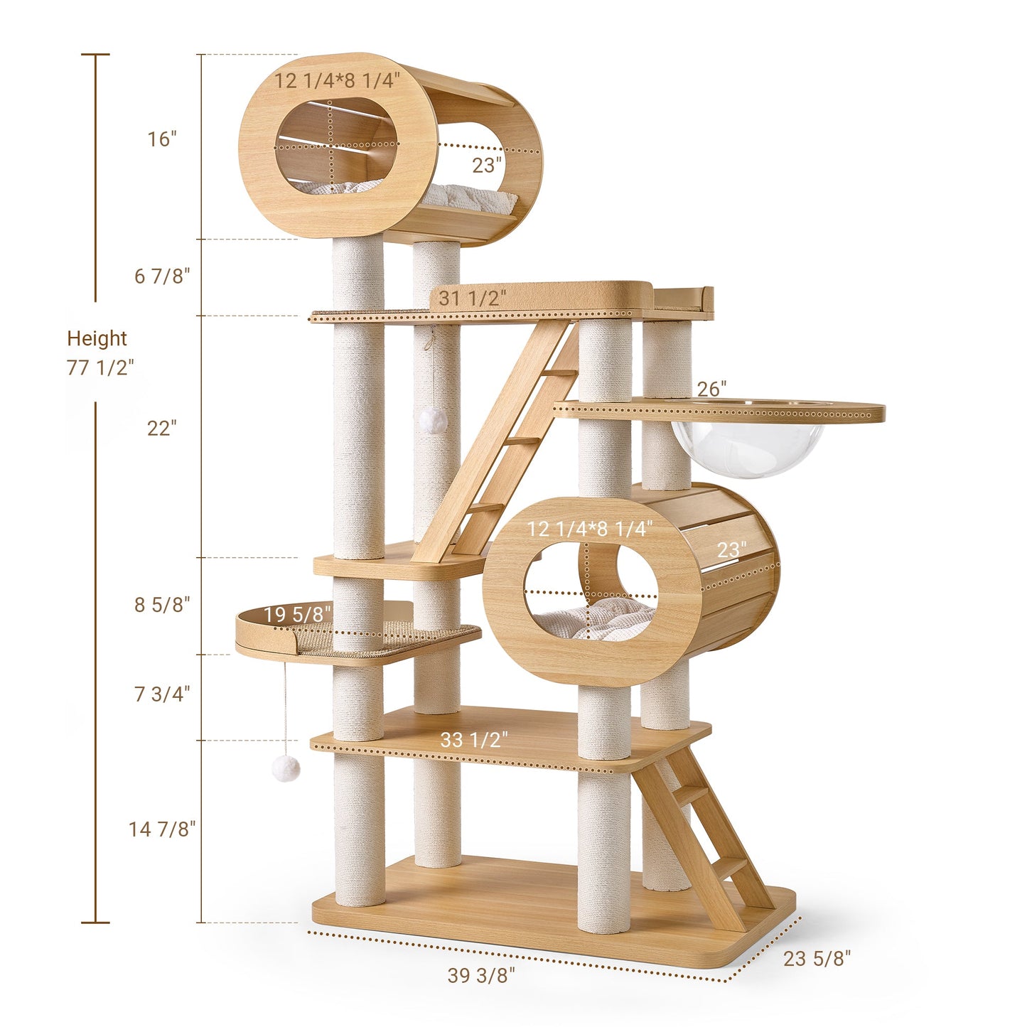 Sollievo Babylon, 76" Extra Large Multi-Cat Tree Tower