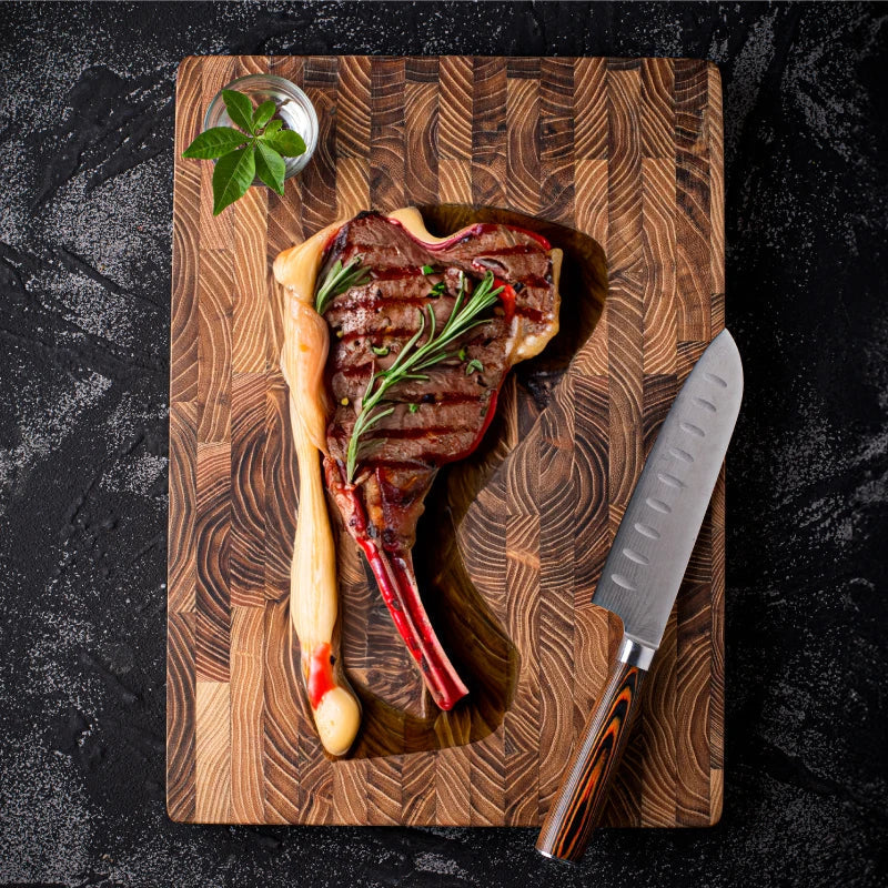 Sollievo End Grain Wood Cutting Board for Everyday Chopping