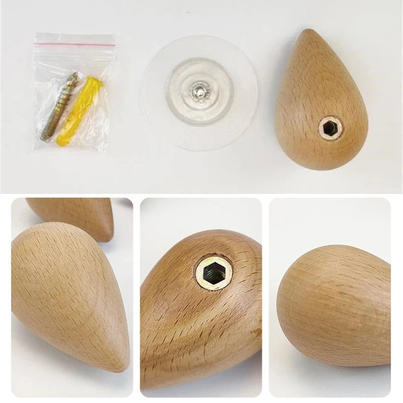 Sollievo Beech Wood Water Drop Wall Hook