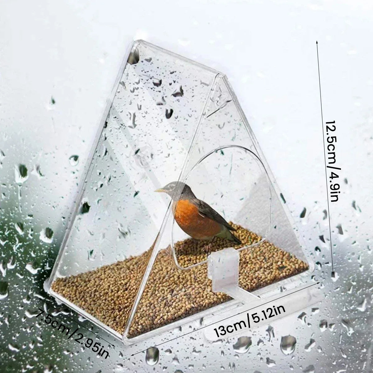 Sollievo Clear Acrylic Hanging Bird Feeder