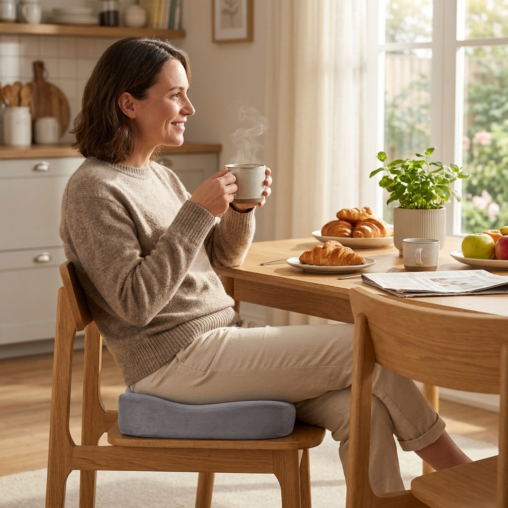 The Sollievo Memory Foam Seat Cushion Grey - breakfast table