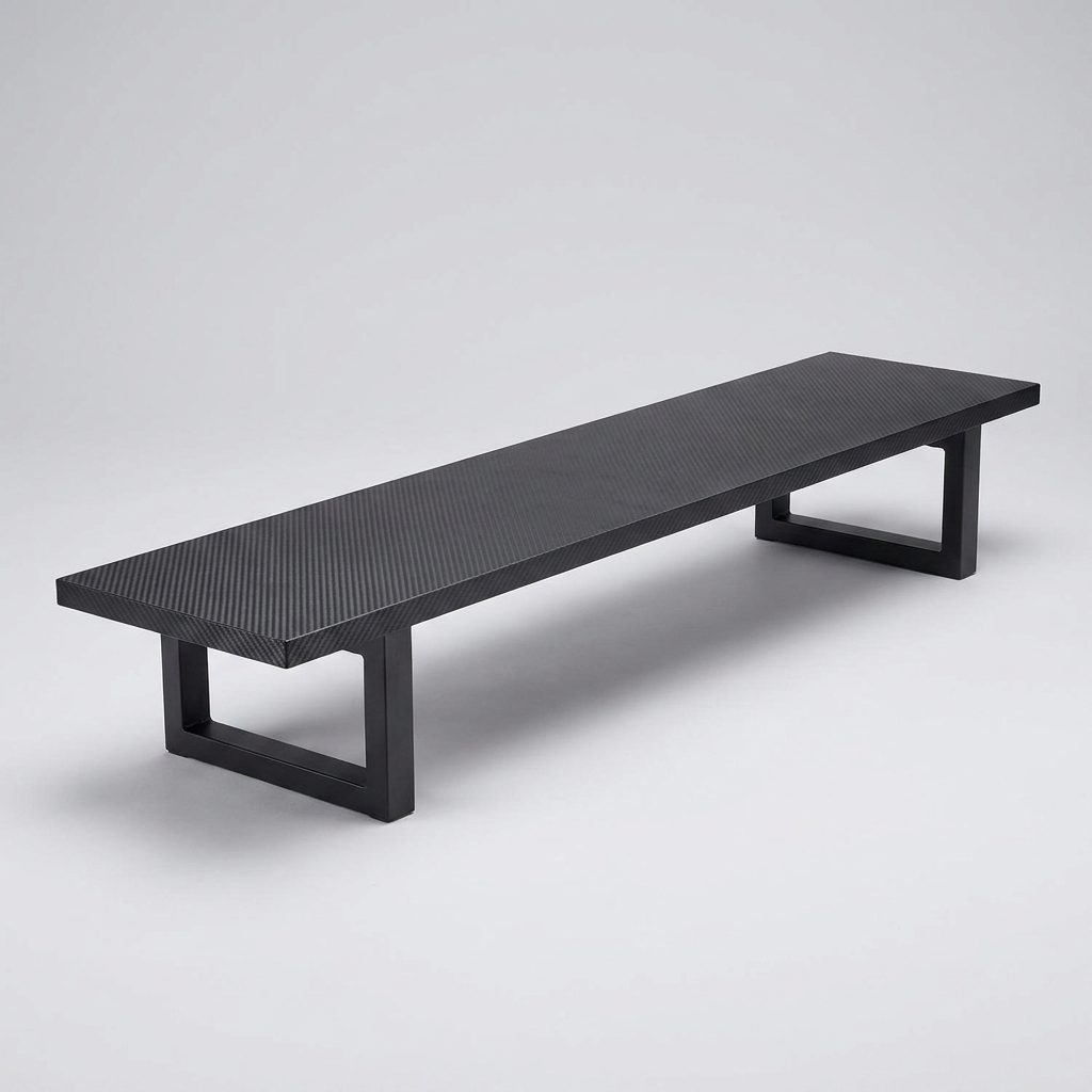 Sollievo Carbon Fiber Dual Monitor Stand, Side Profile View