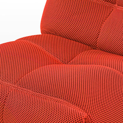 Linx Power Glider Recliner Detail: Red Techno 3D Fabric With Diamond Stitching, Ergonomic Comfort.