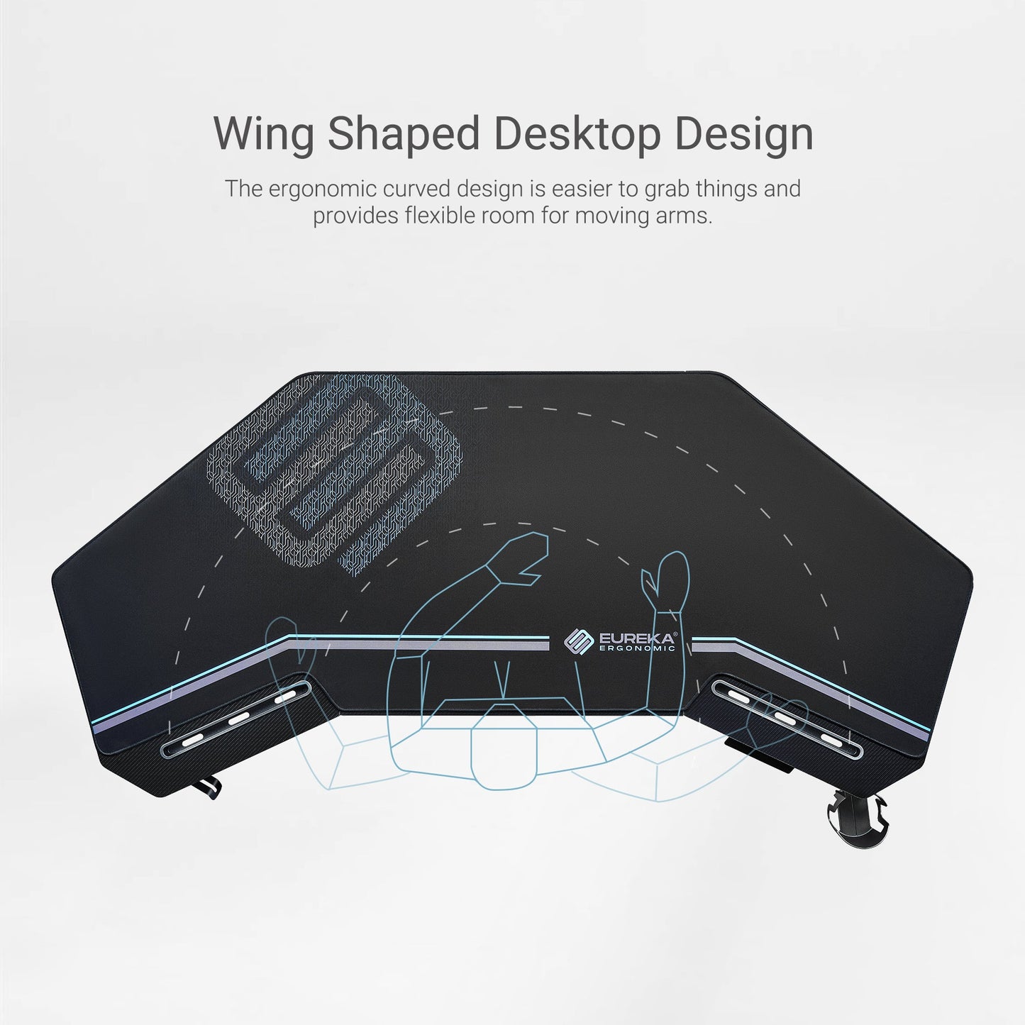Sollievo Aero Pro Wing-Shaped Standing Desk, 63" x 23"