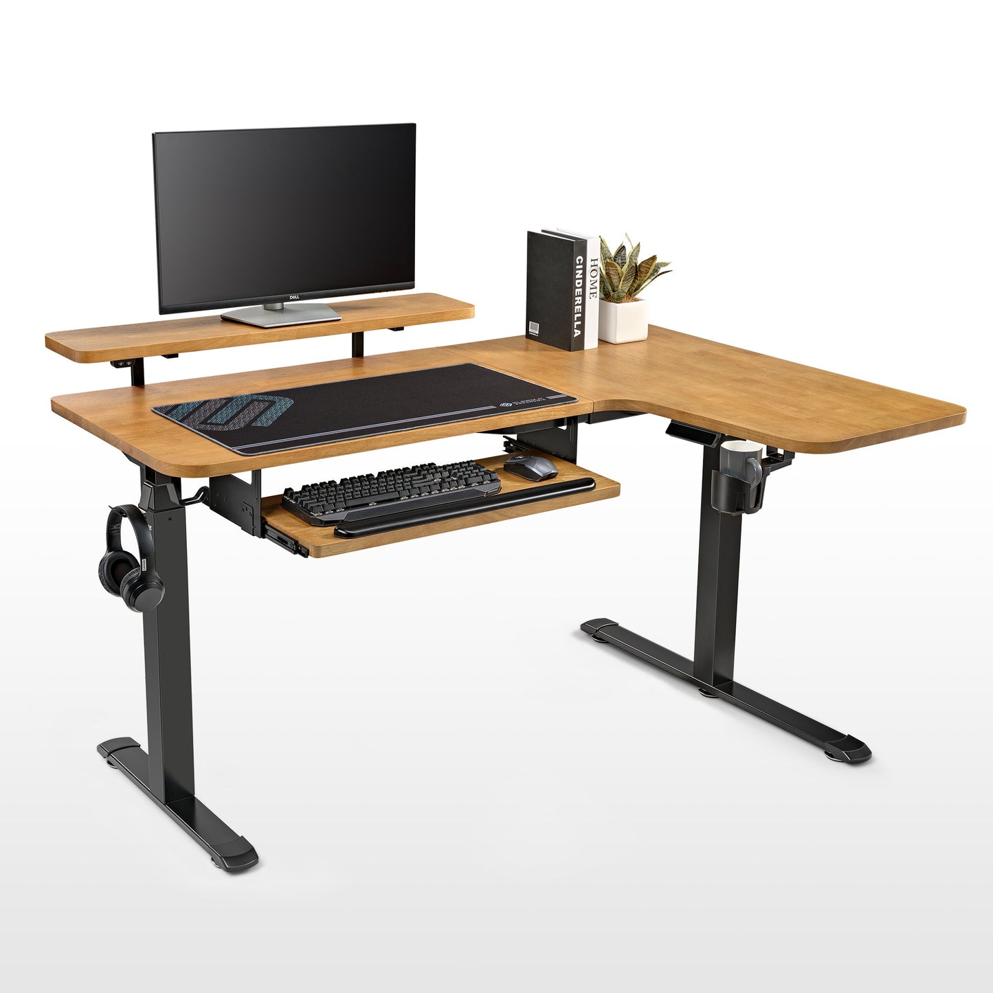Sollievo L-Shaped Standing Desk with Accessories Set (60x23)