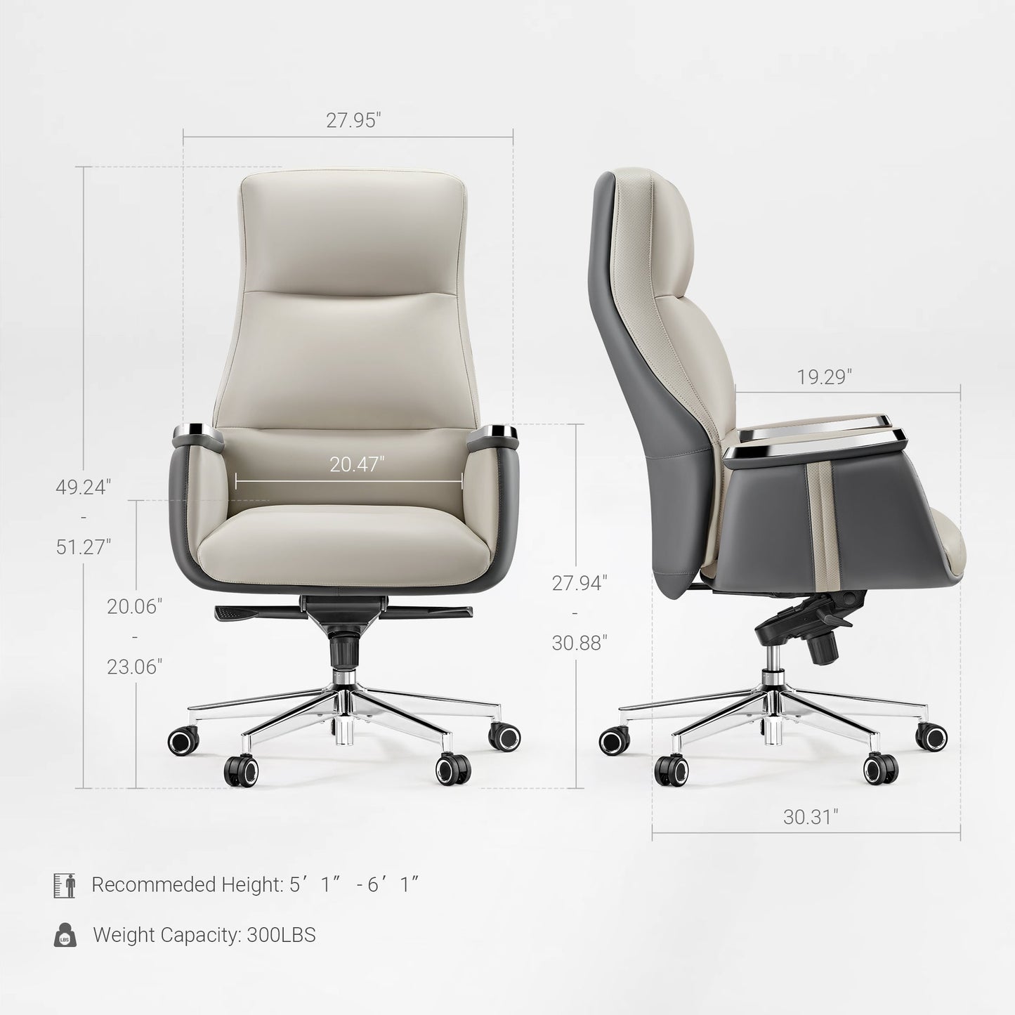 Sollievo Royal II Executive Office Chair, Silicone & Leather