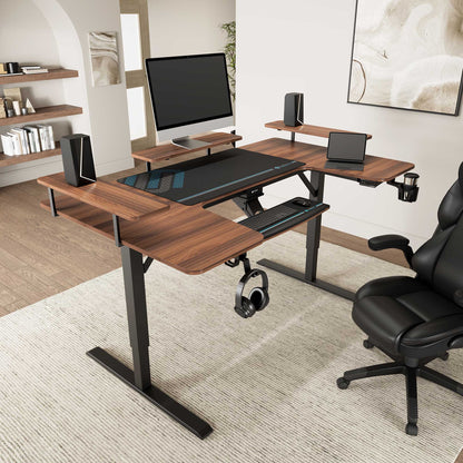 Sollievo U-Shaped Standing Desk with Accessories Set (74x23)