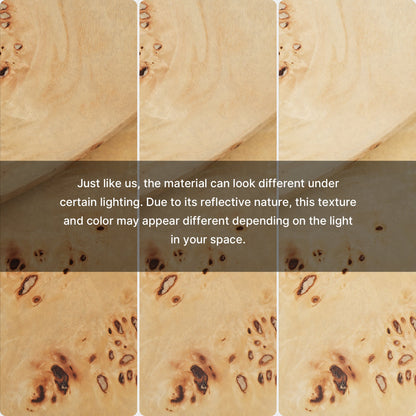 Birch Wood Veneer Surface Detail, Light Wood With Unique Grain. Appearance May Vary Under Different Lighting.