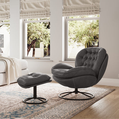 ureka Ergonomic Bedroom Room with Camden, Modern Swivel Lounge Chair gray