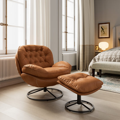 Eureka Ergonomic Bedroom with Camden, Modern Swivel Lounge Chair brown