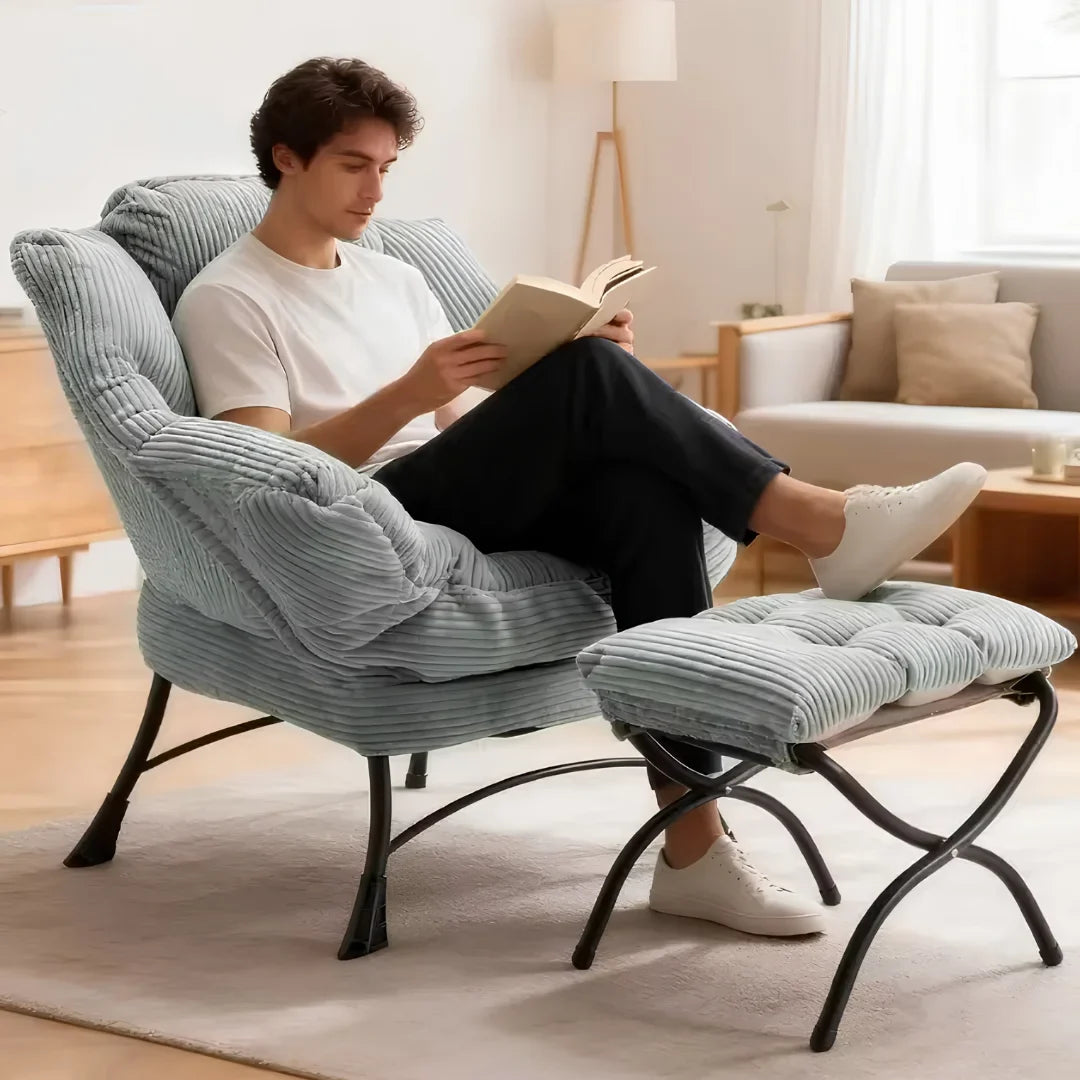 Sollievo Folding Lounge Chair with Ottoman