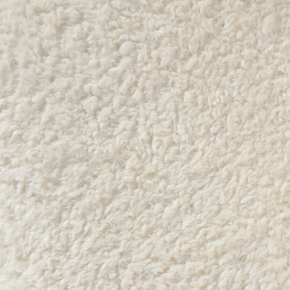 Cara Swivel Lounge Chair White Lamb Velvet Upholstery Detail, Soft, Textured, Stain-Resistant.