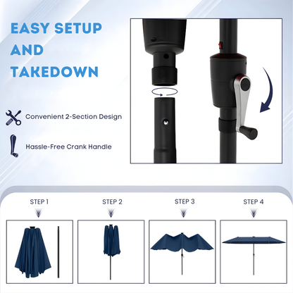 Sollievo 13ft Solar LED Patio Umbrella