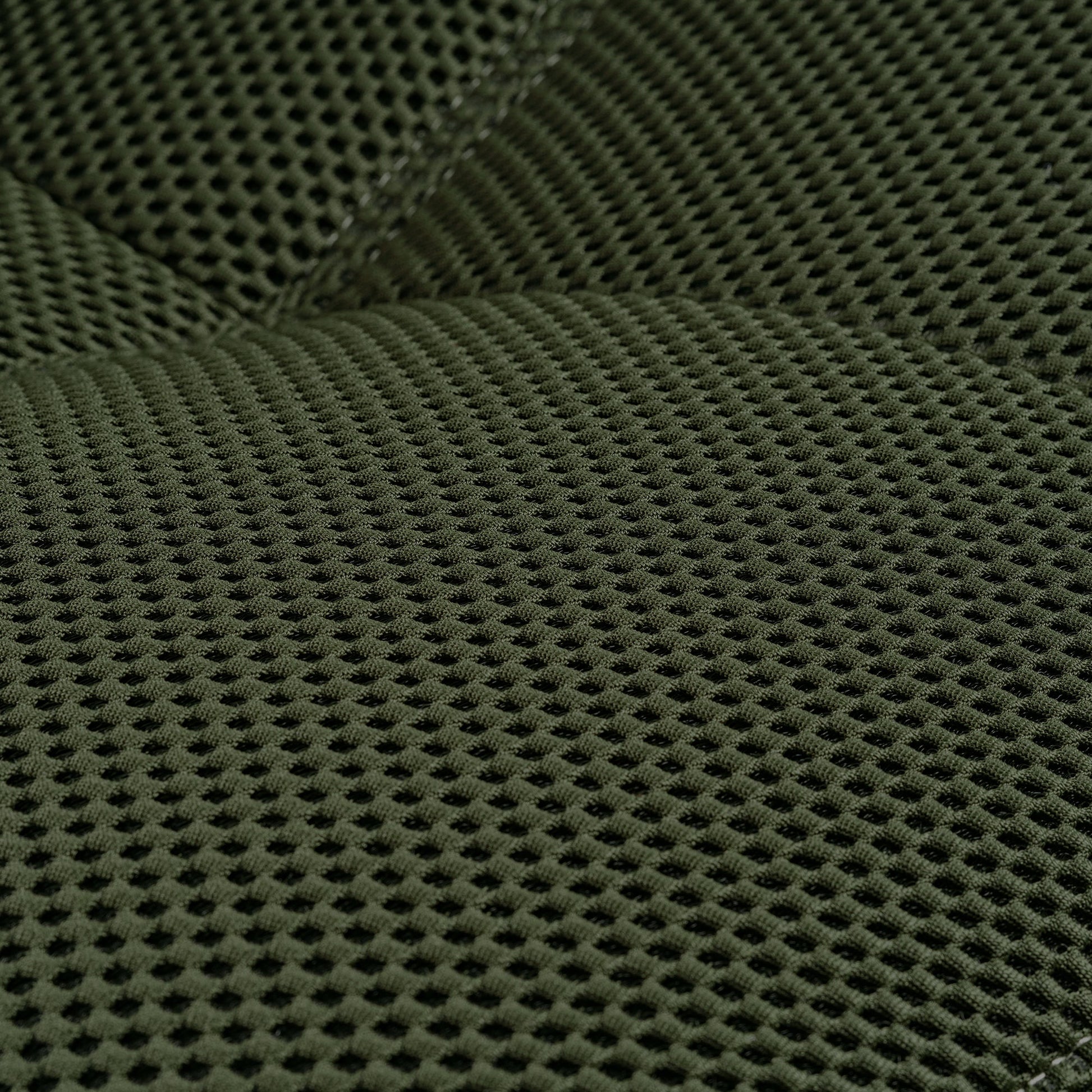 Detail of Green Techno 3D Fabric On Linx Power Glider Recliner Backrest, Breathable and Ergonomic Design.