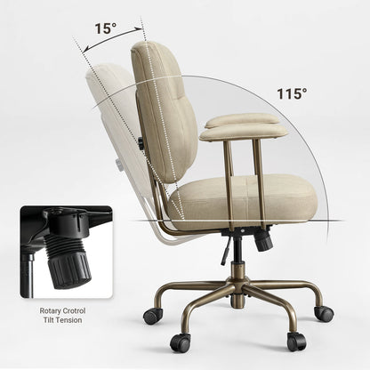 Sollievo Becky Vintage-Inspired Home Office Chair