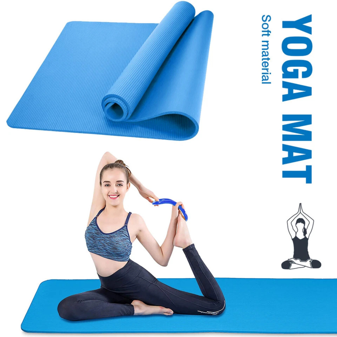 Sollievo Thick Non-Slip Yoga Mat with Strap