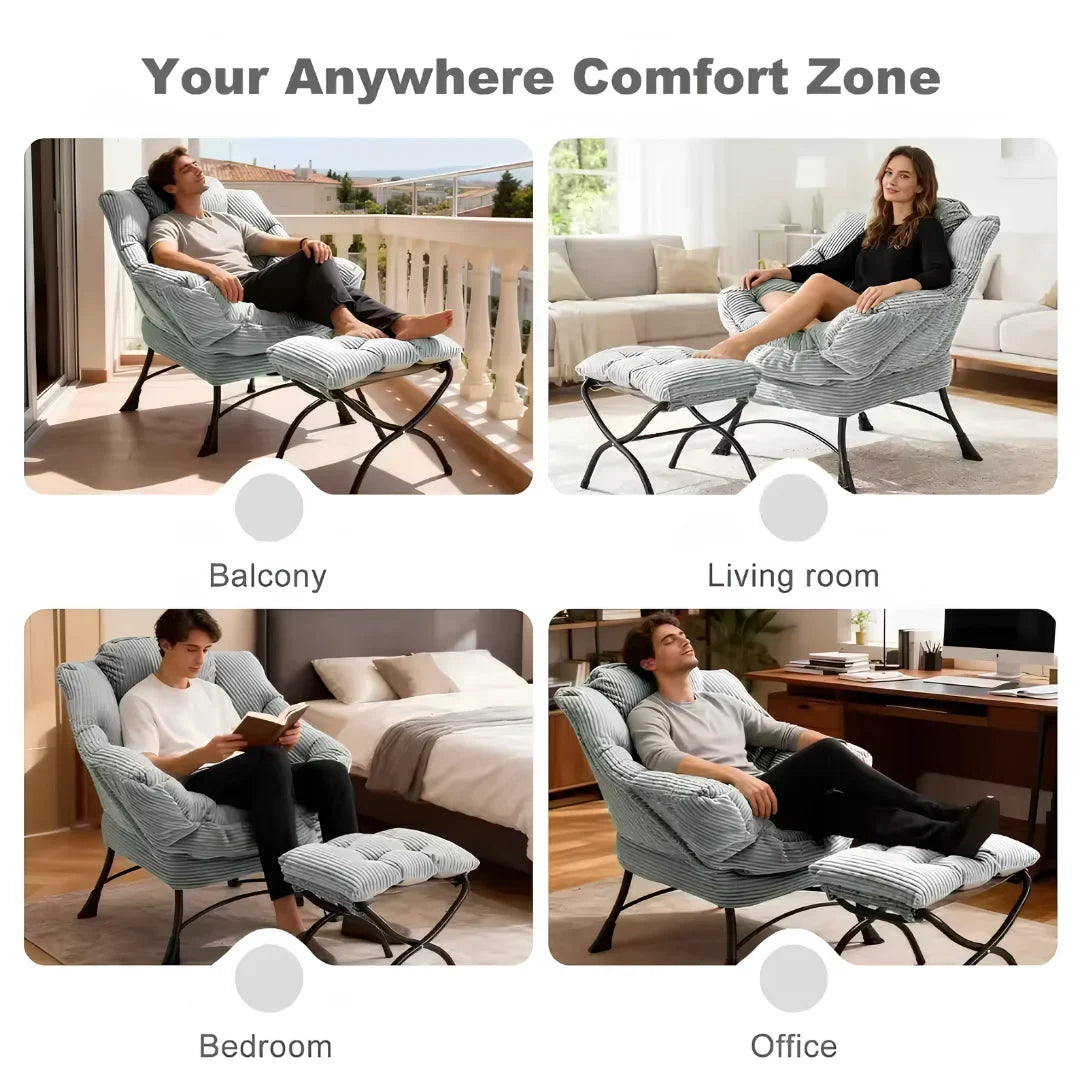 Sollievo Folding Lounge Chair with Ottoman