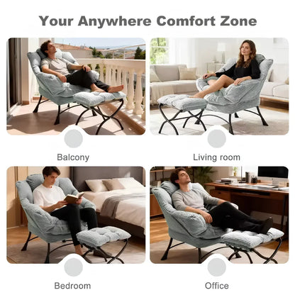 Sollievo Folding Lounge Chair with Ottoman