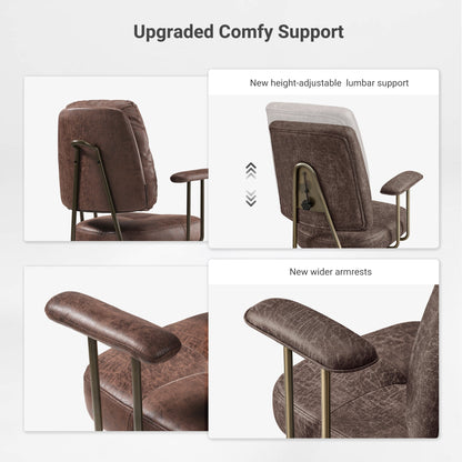 Sollievo Becky Vintage-Inspired Home Office Chair