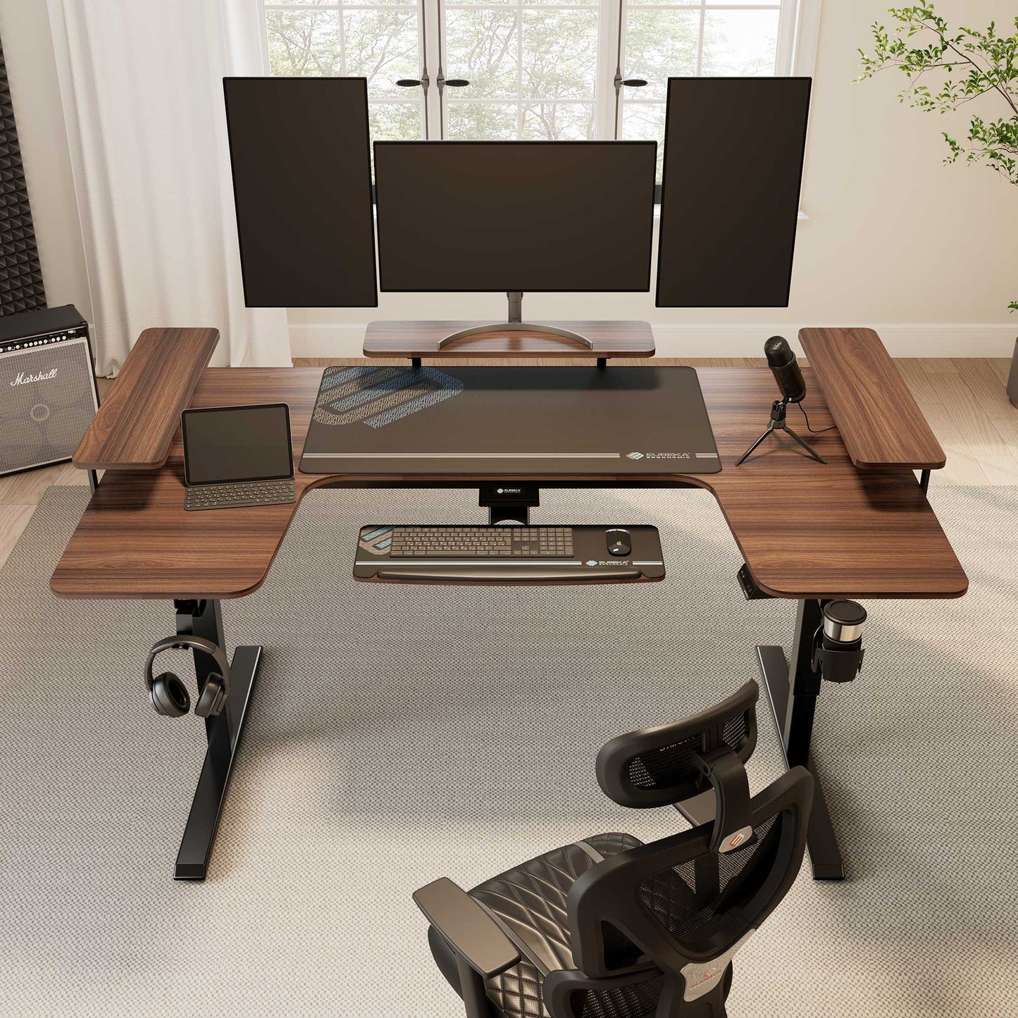 Sollievo U-Shaped Standing Desk with Accessories Set (74x23)