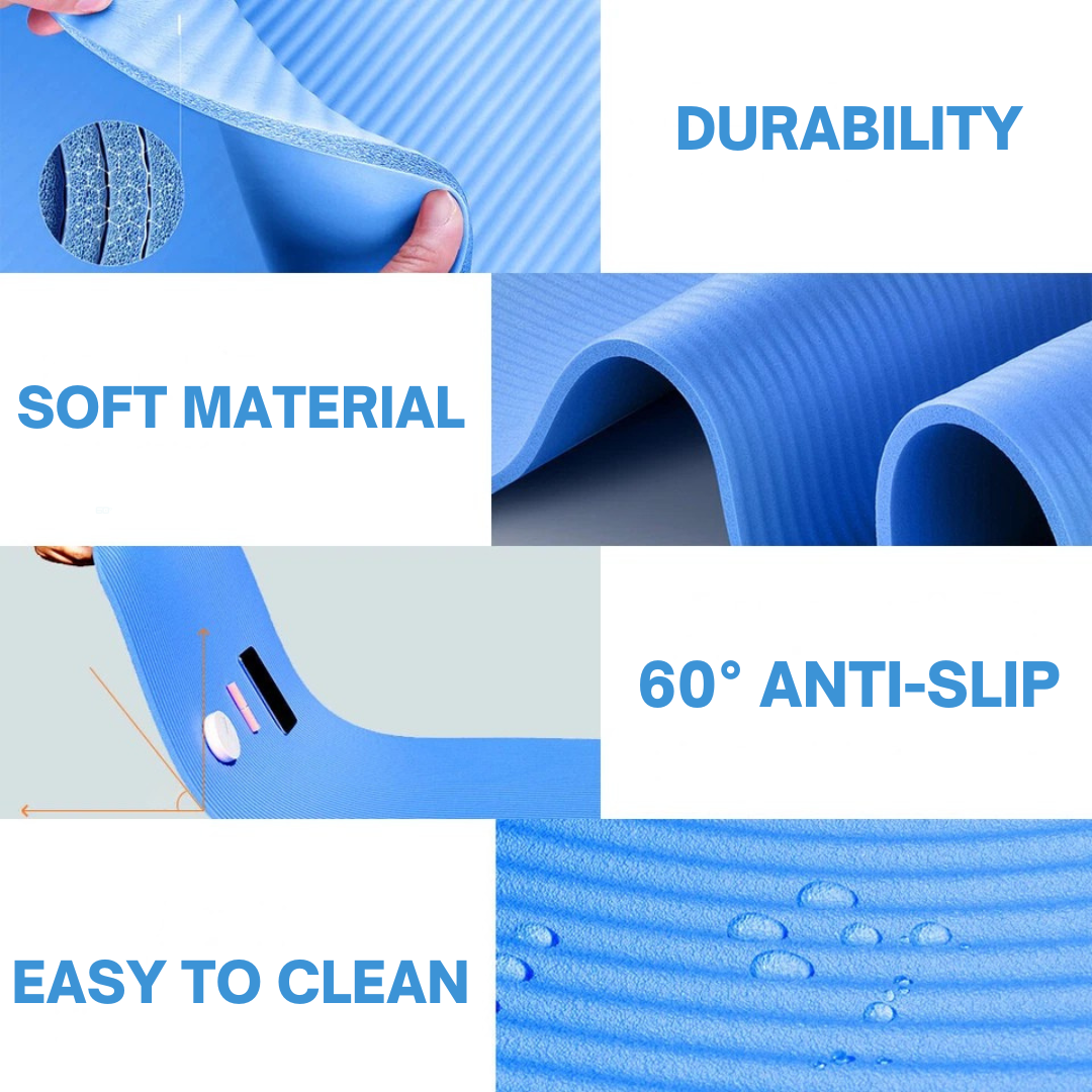 Sollievo Thick Non-Slip Yoga Mat with Strap