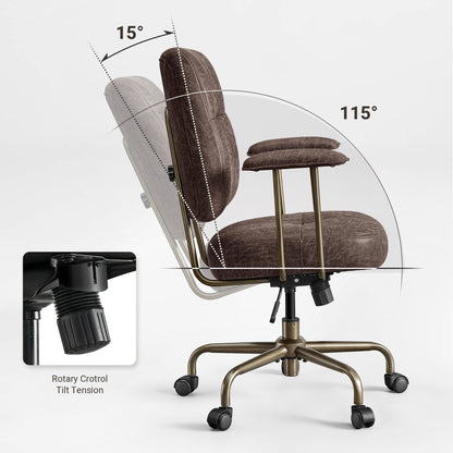 Sollievo Becky Vintage-Inspired Home Office Chair