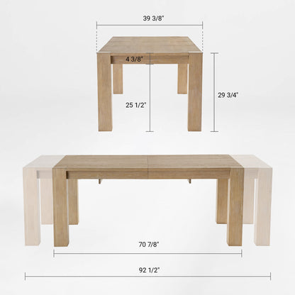 Sollievo Edora Oak Extendable Dining Table (70.9-92.5)
