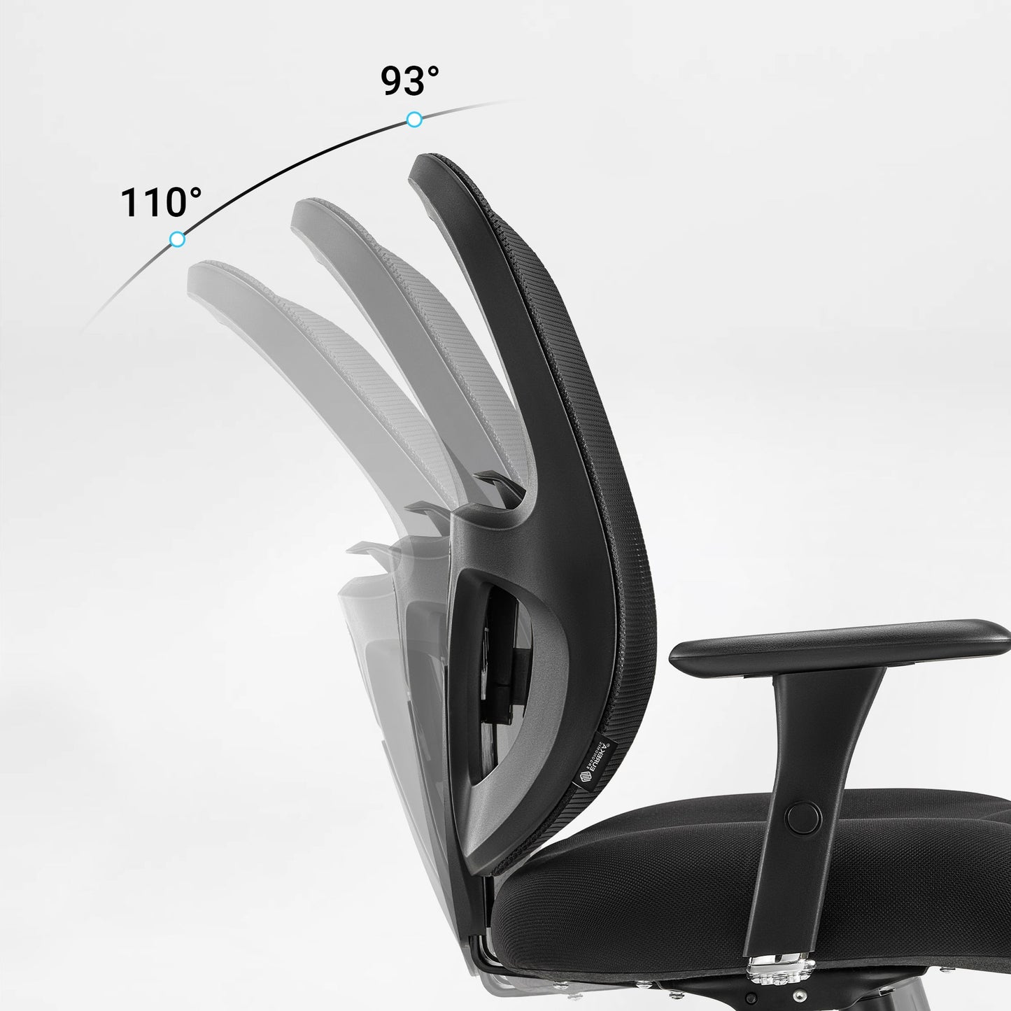 Eureka Ergonomic HOSS Big & Tall Heavy Duty Mesh Ergonomic Office Chair,Black Recline