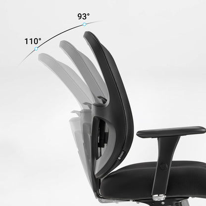 Eureka Ergonomic HOSS Big & Tall Heavy Duty Mesh Ergonomic Office Chair,Black Recline