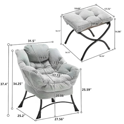 Sollievo Folding Lounge Chair with Ottoman