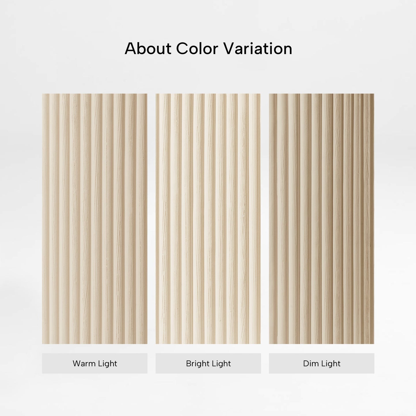 Eureka Ergonomic Opal Desk Modesty Panel color variation under warm, bright, and dim light.