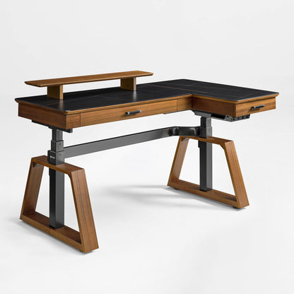 Sollievo Ark Pro L-Shaped Standing Desk (Sintered Stone, 63x23)