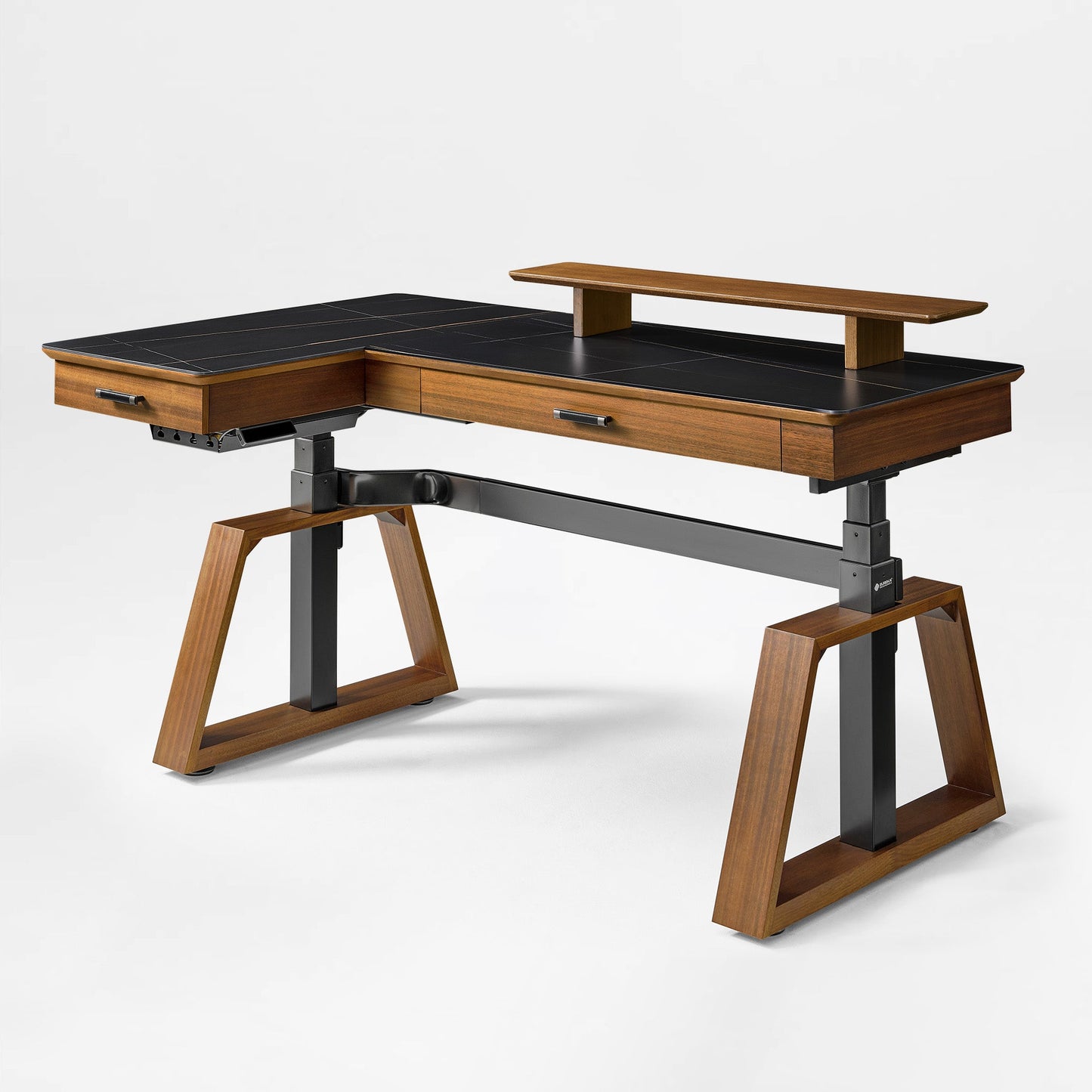Sollievo Ark Pro L-Shaped Standing Desk (Sintered Stone, 63x23)