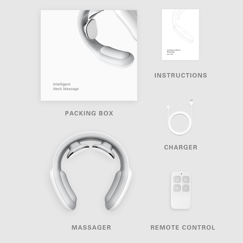 Components of the Pulse & Heat Intelligent Neck Massager