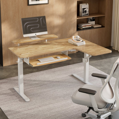 Sollievo L-Shaped Standing Desk with Accessories Set (60x23)