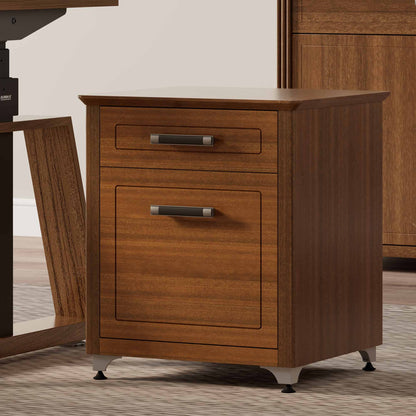 Dark Walnut 19 File Storage Cabinet - Wooden 2-Drawer Modern Cabinet.