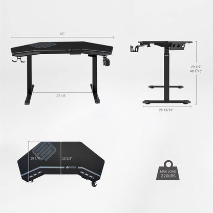 Sollievo Aero Pro Wing-Shaped Standing Desk, 63" x 23"