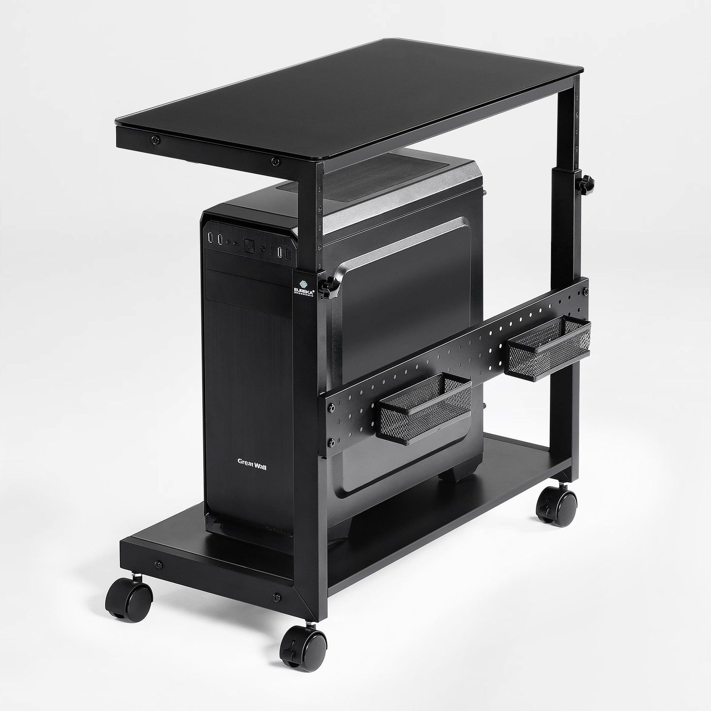 Sollievo Height-Adjustable Illuminated Panel CPU Cart