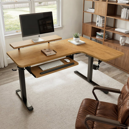 Sollievo L-Shaped Standing Desk with Accessories Set (60x23)