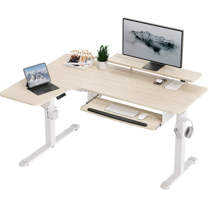 Sollievo L-Shaped Standing Desk with Accessories Set (60x23)