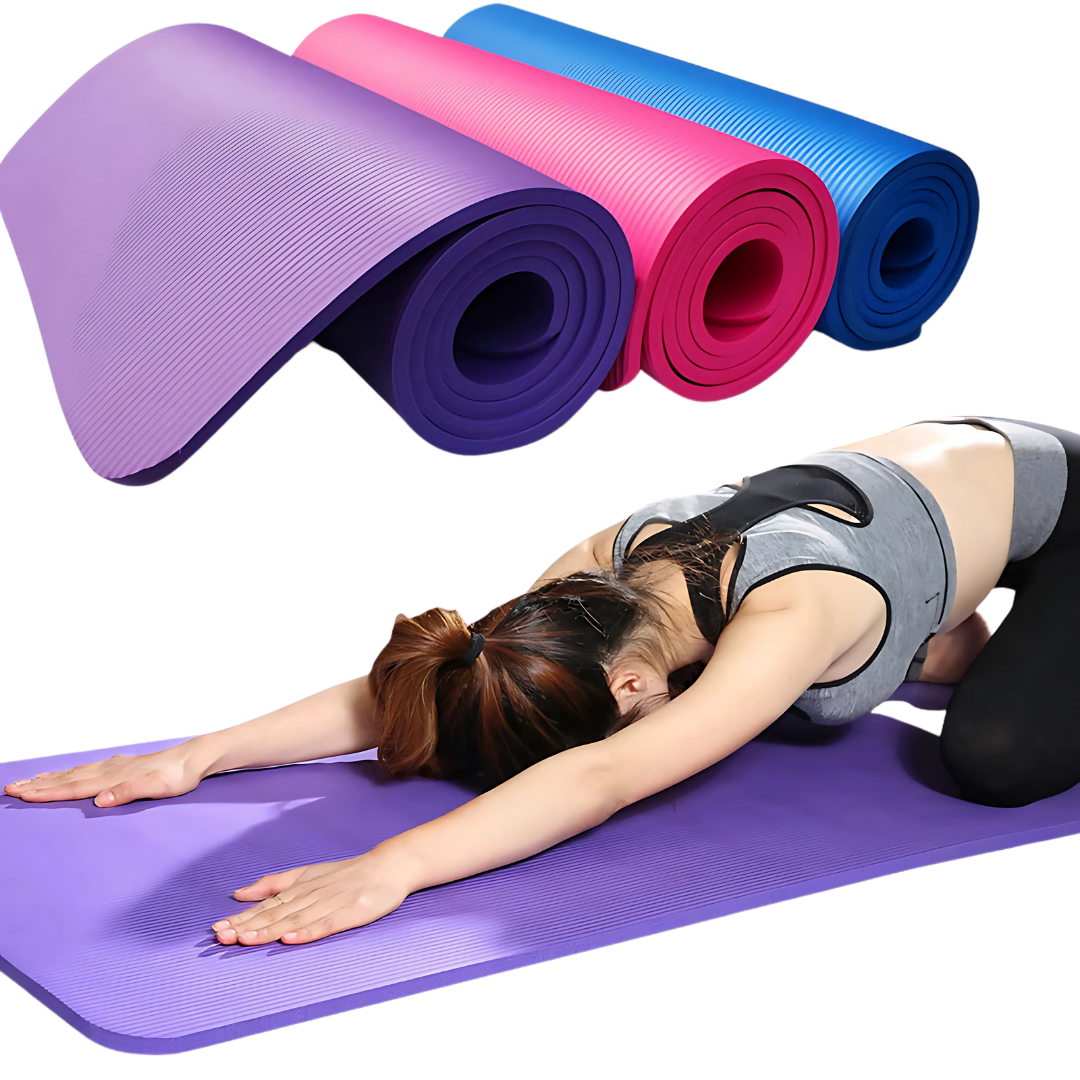 Sollievo Thick Non-Slip Yoga Mat with Strap