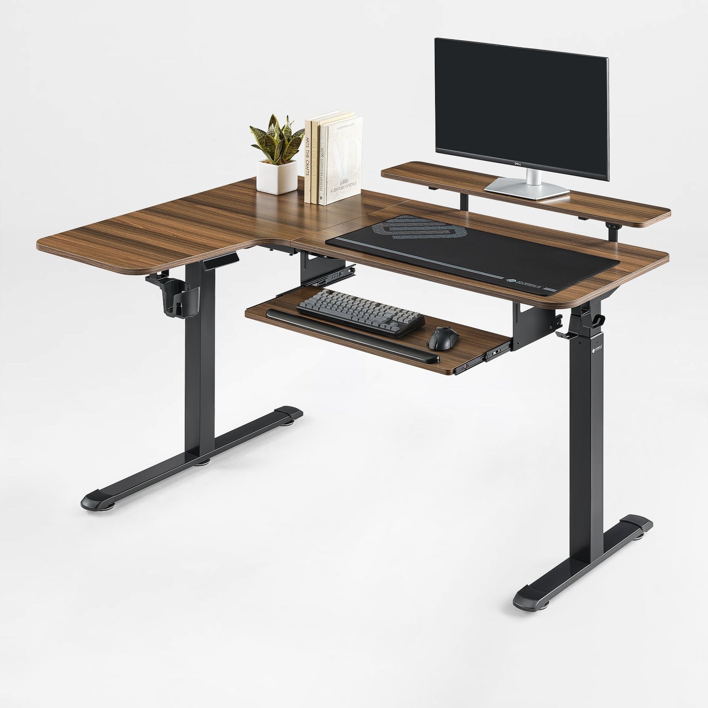 Sollievo L-Shaped Standing Desk with Accessories Set (60x23)