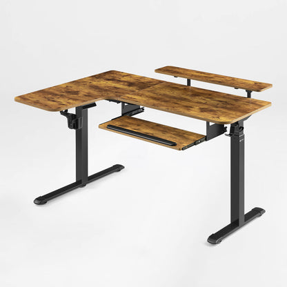 Sollievo L-Shaped Standing Desk with Accessories Set (60x23)