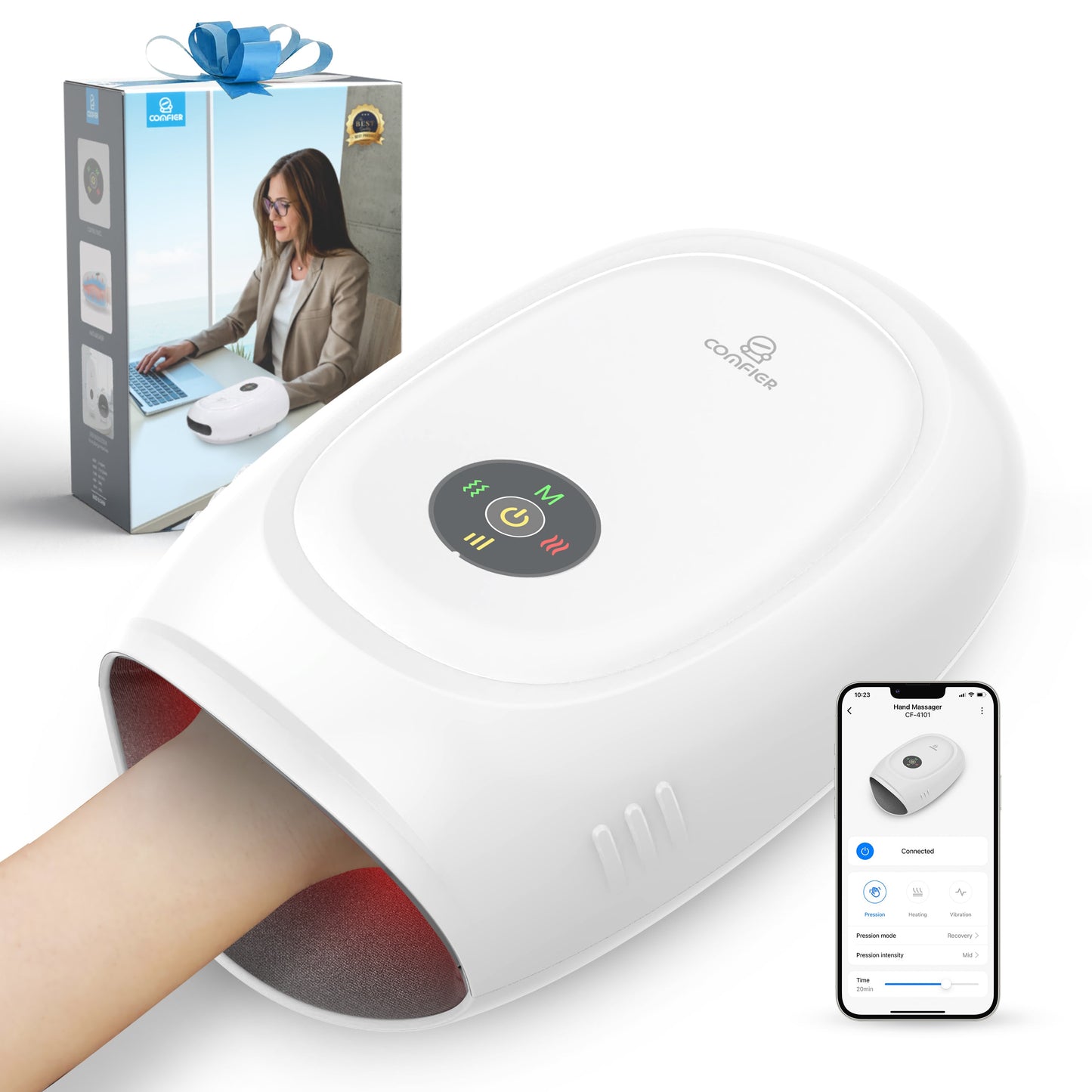 Sollievo Wireless App-Controlled Hand and Wrist Massager